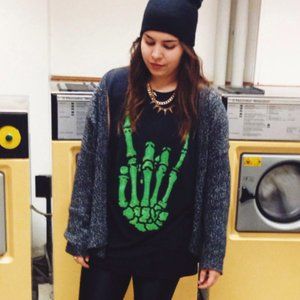 UNIF Skeleton Hand Rocker Metal Muscle Tank Top